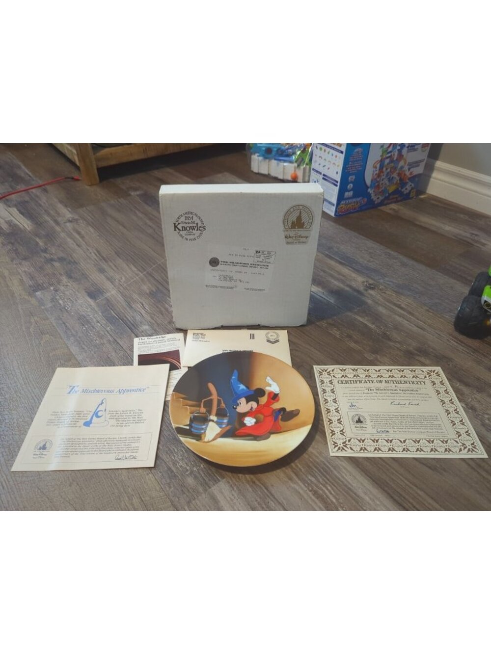 Walt Disney's Fantasia~The Mischievous Apprentice Collectors Plate 1424C coa&box